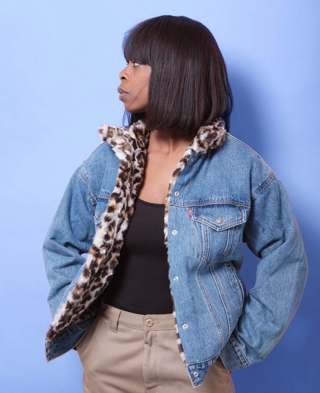 Check Out the WMNS Levi s Leopard Denim Trucker Jacket CNK Daily